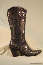 Helen's Heart | Full Embellished Sequin Charcoal Boot