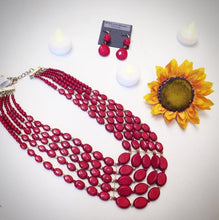 ADO | 5 Layer Red & Gold Beaded Necklace - All Decd Out