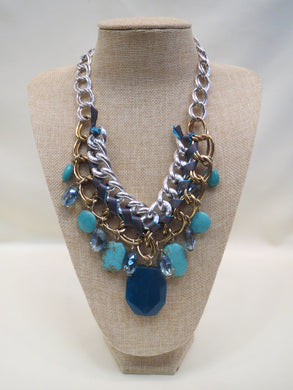 ADO | Braided Stone Charm Necklace Multi - All Decd Out