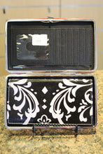 ADO | Damask Print Clutch Wallet with Red Trim - All Decd Out