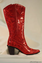 Helen's Heart | Full Embellished Sequin Red Boot