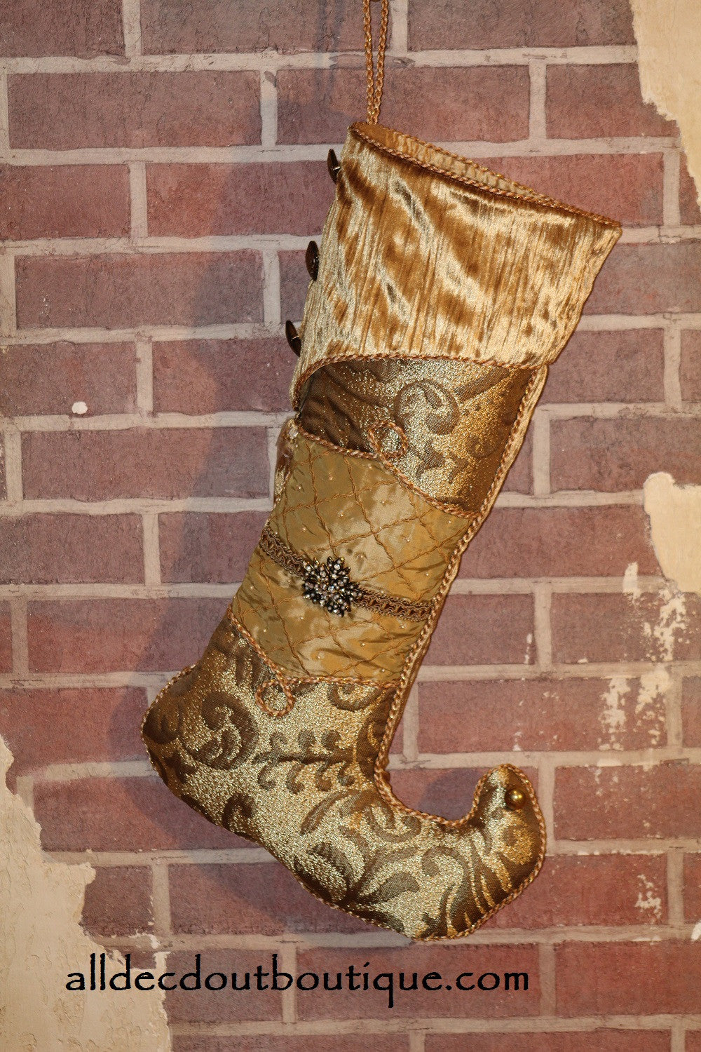Holiday Stocking Gold Elf 25