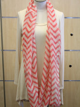 ADO | Infinity Coral and White Chevron Scarf - All Decd Out