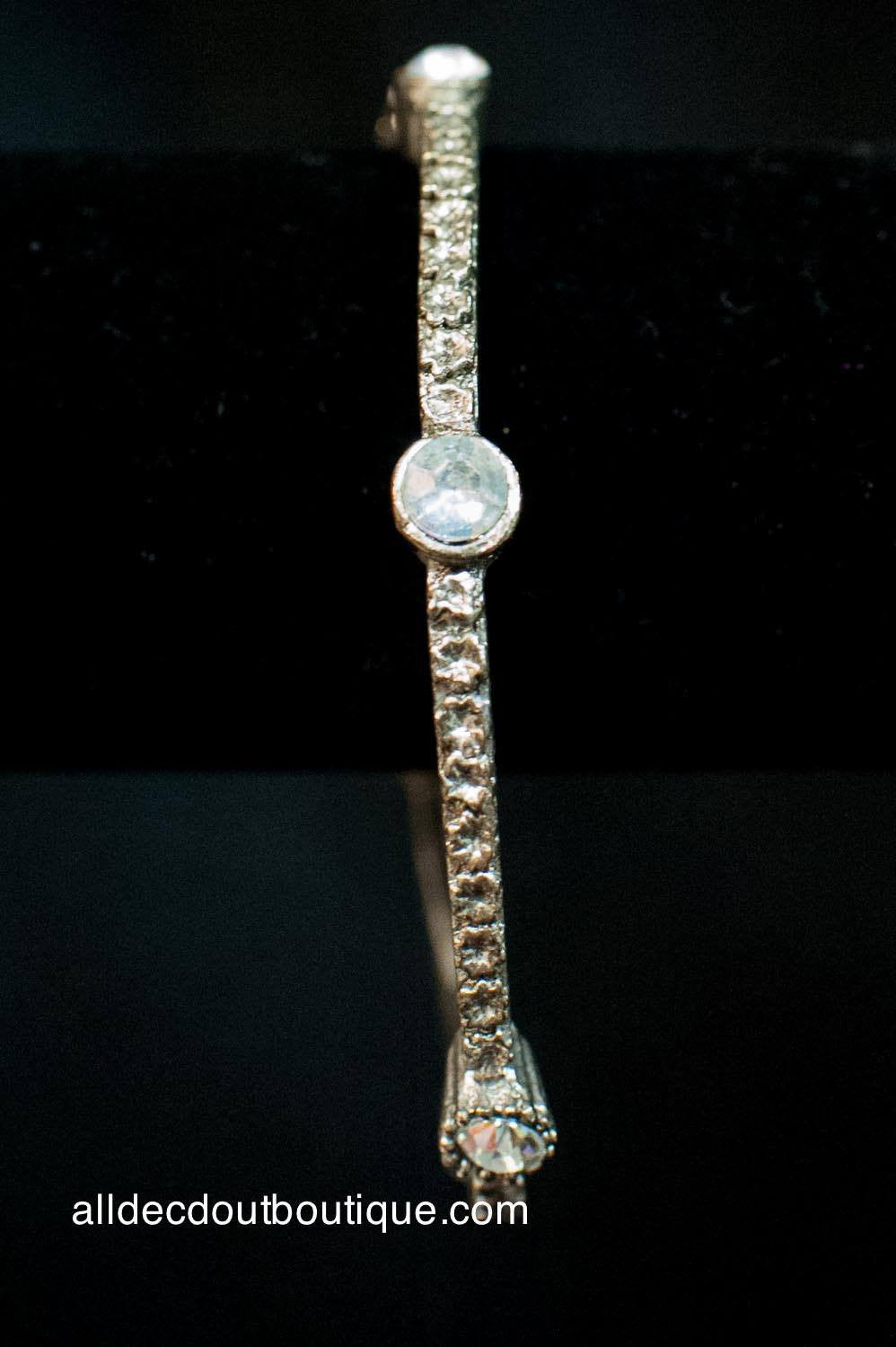 ADO | Silver Metal Bracelet With Clear Stones