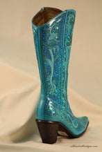 Helen's Heart | Tall Full Embellished Sequin Turquoise Boot