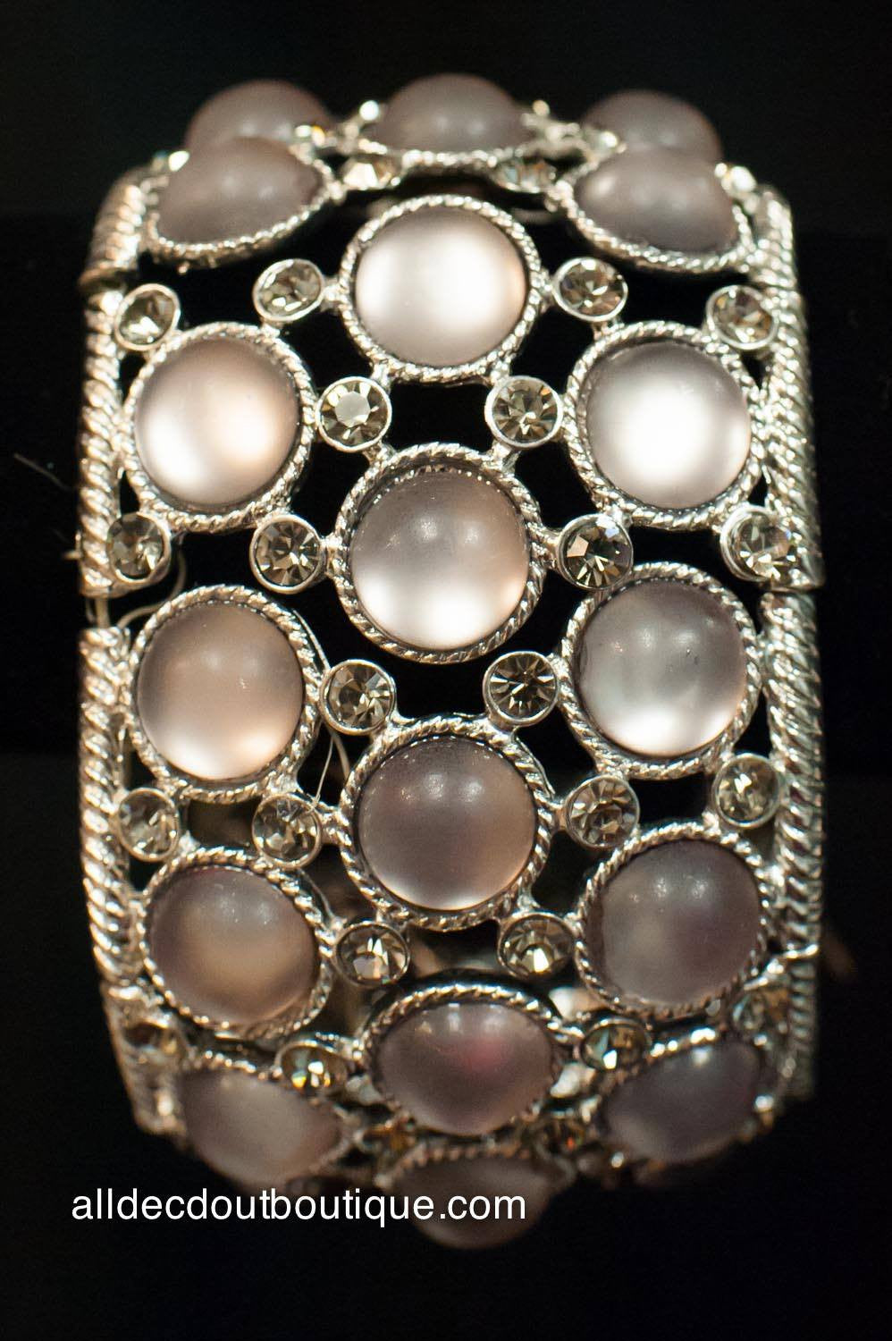ADO | Purple Stoned Stretch Bracelet with Rhinestones