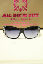 ADO | Customized Sunglasses Black with Silver Cross & Bling - All Decd Out
