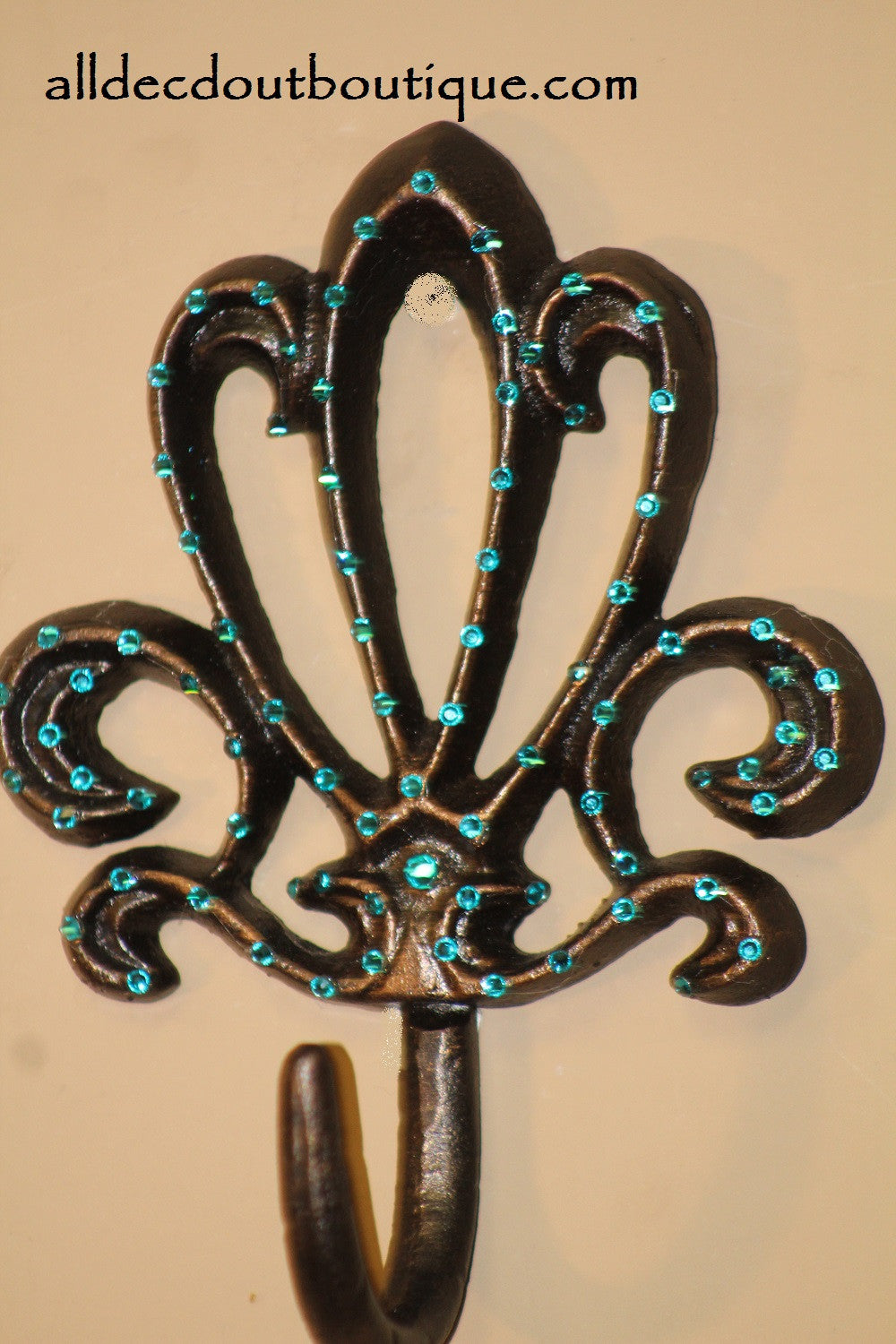 Wall Decor | Coat Hanger Embellished Fleur De Lis - All Decd Out