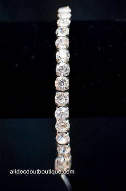 ADO | Shiny Silver Stretch Bracelet with Crystals