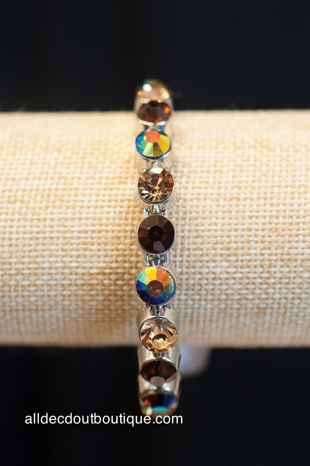 ADO | Silver Magnet Bracelet with Multi Color Rhinestones