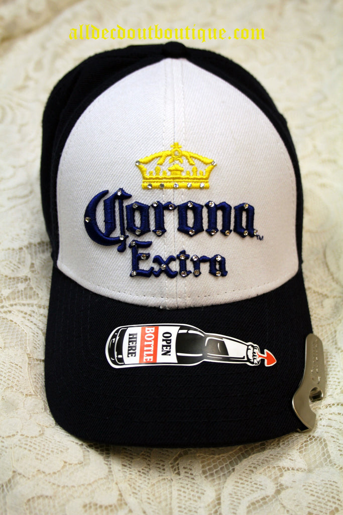 Corona Extra ボトルキャップピアス Corona Extra Embellished Beer Ball Cap | All Dec'd Out – All Decd Out
