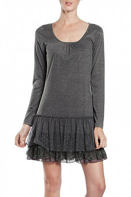 A'reve | Slip Dress Long Sleeve Charcoal - All Decd Out