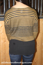 Double Zero | Striped Top with Sheer Borders Mustard