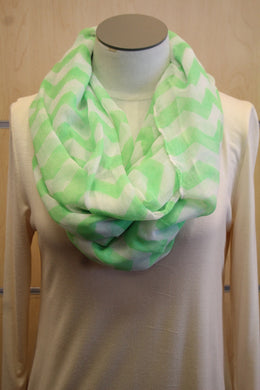ADO | Infinity Green and White Chevron Scarf - All Decd Out