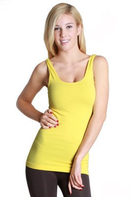 NS5178 Niki Biki Wide Strap Long Tank Cami Banana