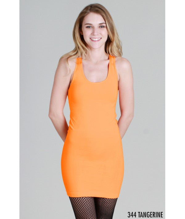NS5178 Wide Strap Long Tank Cami Tangerine