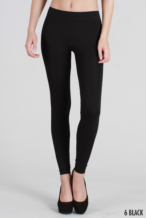 NS5182 Solid Thick Leggings Black