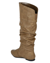 Qupid Neo Slouchy Mid-Calf Taupe Boots | All Dec'd Out