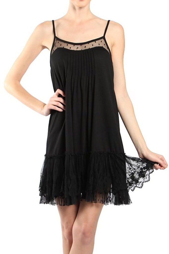 Ryu Lace Slip Dress Black