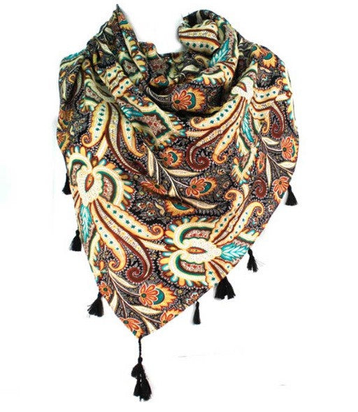 Treska Scarf | Square Paisley Print - All Decd Out