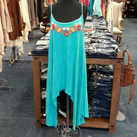T*PARTY | Mini Turquoise Dress with Floral - All Decd Out