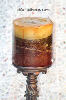 Pillar Candle | 4 x 4 Multi Color Unscented - All Decd Out