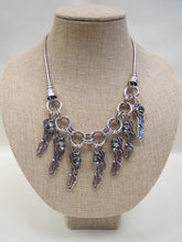 Treska | Wing & Crystal Charm Necklace Silver