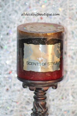 Pillar Candle | 4 x 4 Multi Color Blackberry - All Decd Out