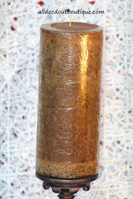Pillar Candle | 4 x 9 Brown Unscented - All Decd Out