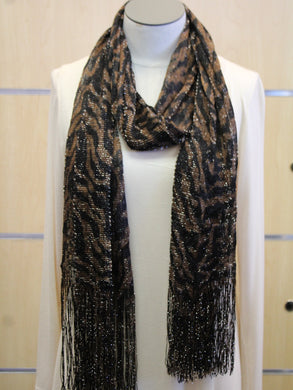 ADO | Wrap Brown Zebra Print Scarf