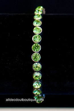 ADO | Silver Magnet Bracelet with Lime Green Crystals
