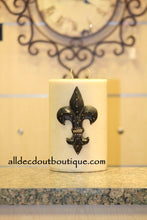 Decorative Candle Pin | Embellished Topaz Crystals Large Fleur De Lis - All Decd Out