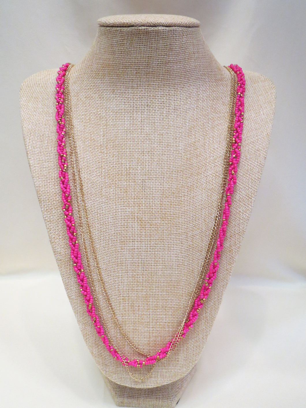 ADO Pink Beads & Gold Chain Necklace | All Dec'd Out