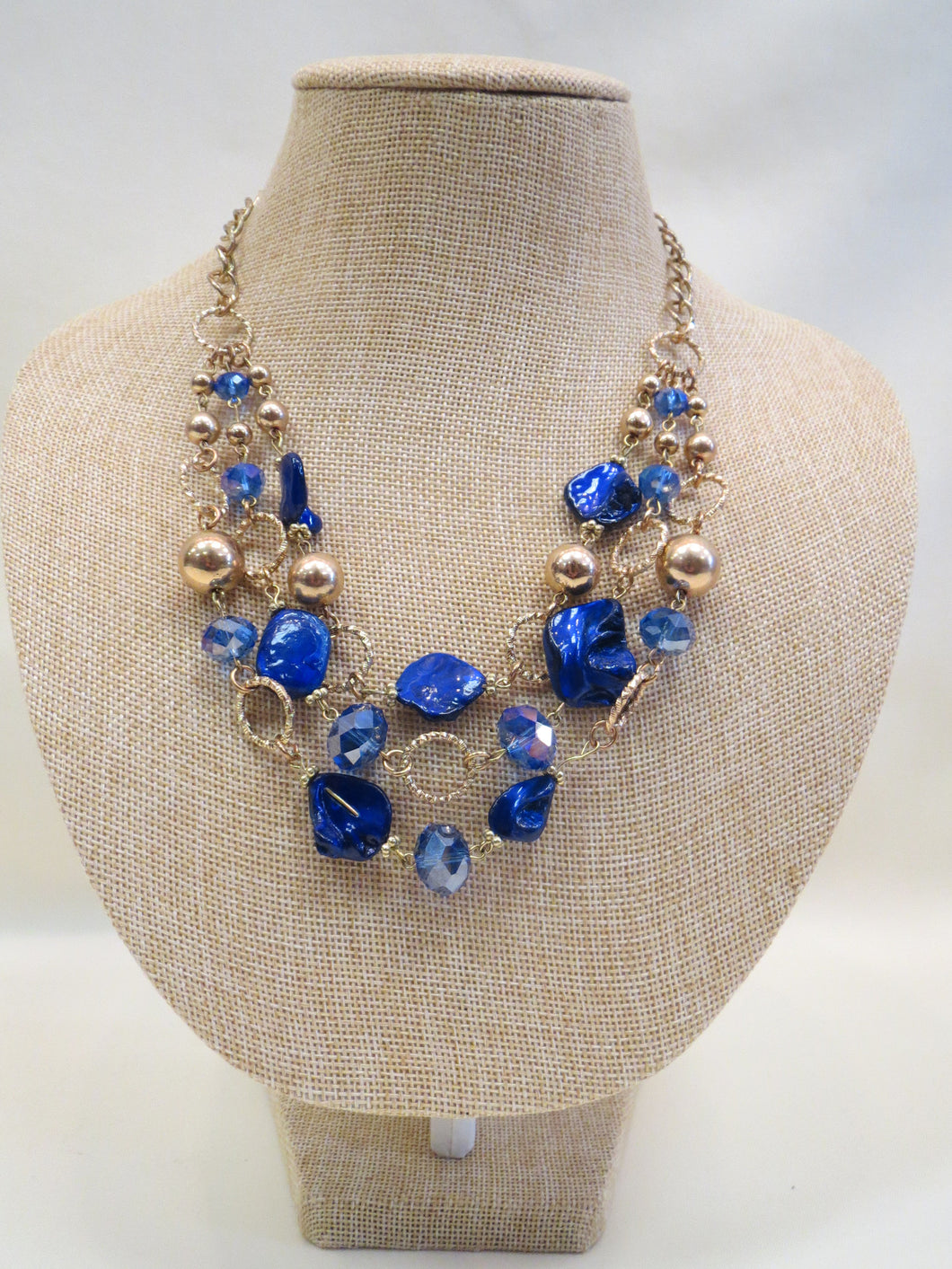 ADO | Blue & Gold Layer Necklace - All Decd Out