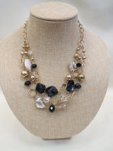 3 Layer Gold Chain w/ Black, Cream, & Clear Stones | All Dec'd Out