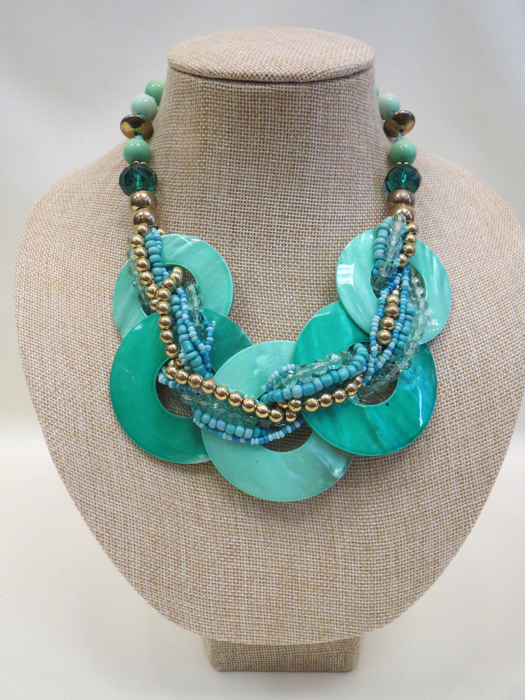 ADO | Green Beaded Statement Necklace - All Decd Out