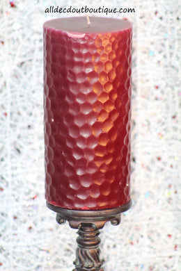 Pillar Candle | 4 x 8 Maroon Unscented - All Decd Out
