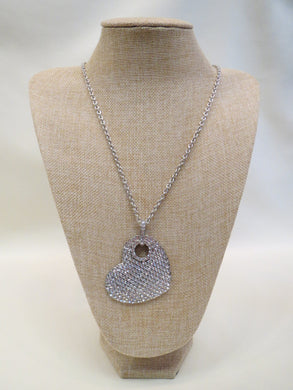 ADO | Crystal Heart Necklace Silver - All Decd Out