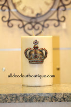 DECORATIVE CANDLE PIN EMBELLISHED Royal Red Crystals Large Crown