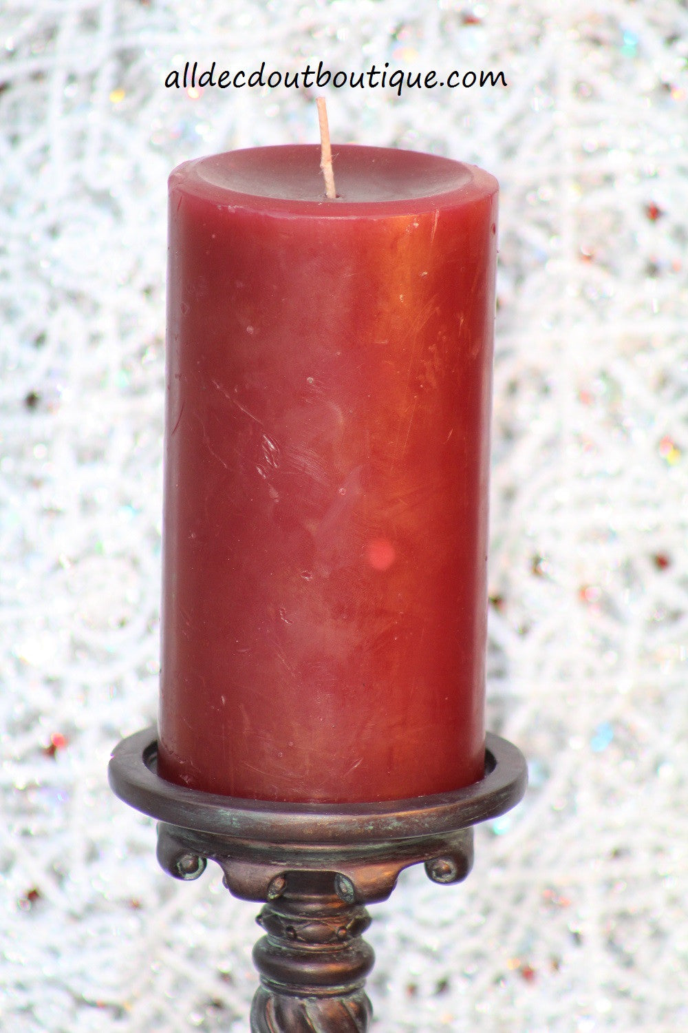 Pillar Candle Maroon Unscented