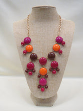 ADO | Bubble Necklace Fuchsia/Brown/Orange - All Decd Out