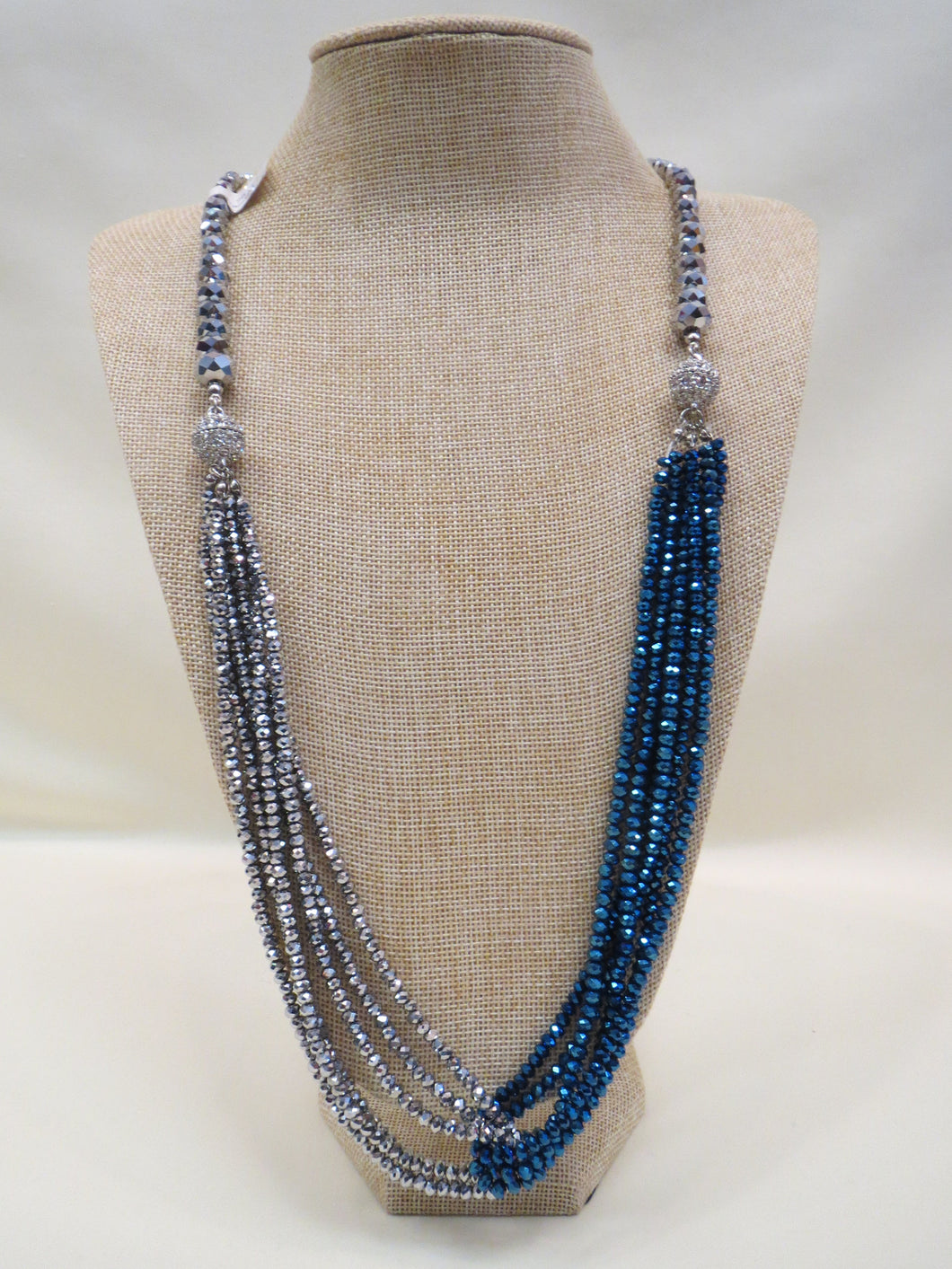 ADO | Silver & Blue Twist Necklace