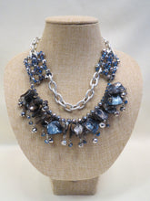 ADO Navy Stone Necklace Silver Chain 2 Layers | All Dec'd Out