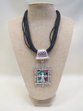 ADO | Leather Cord Necklace Cross with Turquoise - All Decd Out