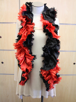ADO | Wrap Ruffle Scarf Black & Red