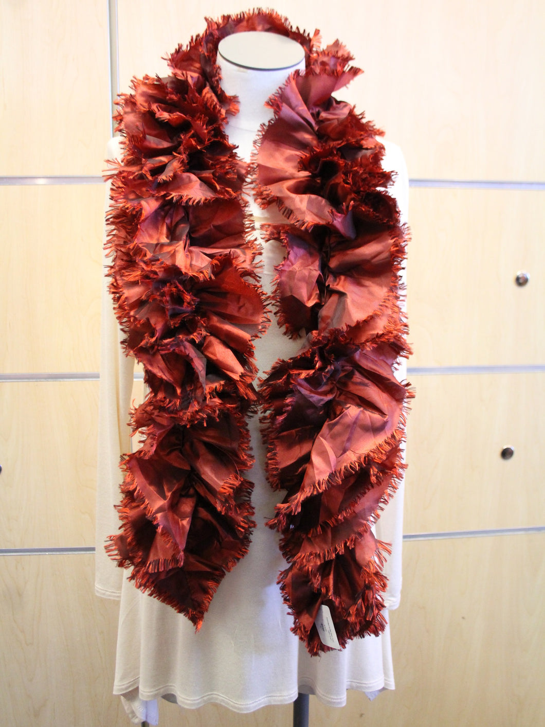 ADO | Wrap Ruffle Scarf Red