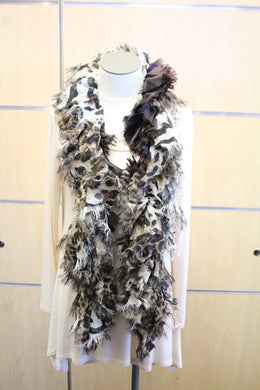 ADO | Wrap Ruffle Scarf Brown Leopard