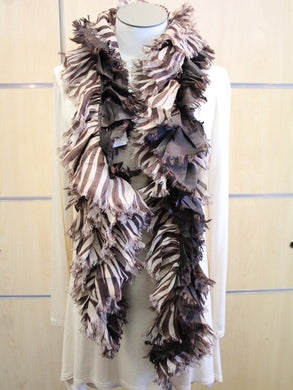 ADO | Wrap Ruffle Scarf Brown Zebra