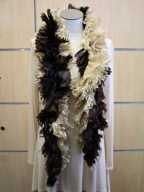 ADO | Wrap Ruffle Scarf Brown & Cream