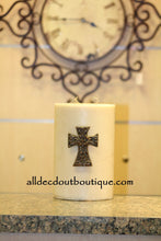 DECORATIVE CANDLE PIN EMBELLISHED Magma Crystals Medium Cross